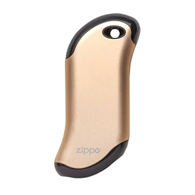 Image of Zippo HeatBank 9s Rechargeable Hand Warmer 9 Hour Run Time 3 Settings For Indoor &amp; Outdoor Use Battery Heat Indicator Light One Size Gold