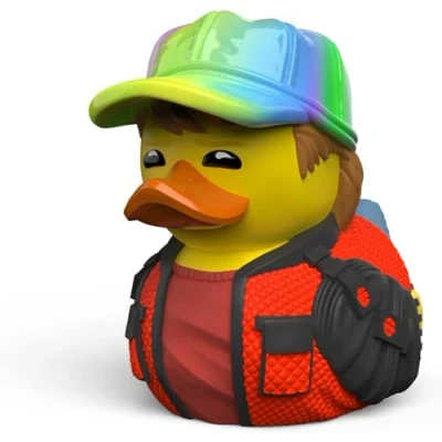 Image of TUBBZ Boxed Edition 2015 Doc Brown Collectible Vinyl Rubber Duck Figure Official Back to the Future Merchandise Retro Comedy Action Film Movies