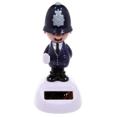 Image of Puckator Policeman Solar Pal Home Office Table Desk Dashboard Car Decor Decoration Gift Ideas Gifts For Teenage Old Boy Girl Dad Mums Powered KIds Toys Toy Figure Figures