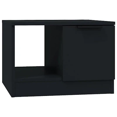 Image of vidaXL Coffee Table Living Room Furniture Couch Sofa End Side Center Tea Accent Telephone with Compartment Black Engineered Wood