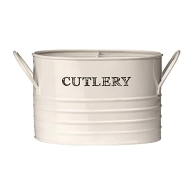 Image of Premier Housewares 507632 Sketch Cutlery Caddy Cream Beige H11 x W16 D13cm