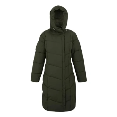 Image of Regatta Womens Nurie Longline Padded Jacket Dark Khaki 18
