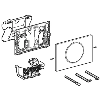 Image of Geberit Sigma10 Electronic Single Flush Plate Mains Operation With Bluetooth Brushed Chrome (115.867.SN.6)