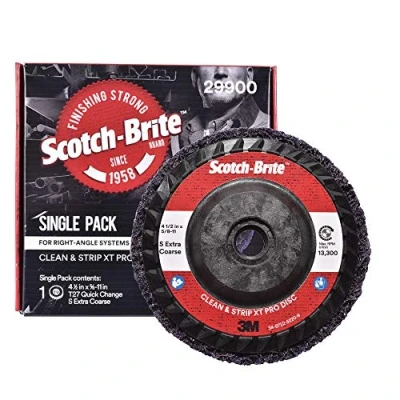 Image of Scotch Brite Clean and Strip XT Pro Disc Rust Paint Stripping 4.5 diam. x 5/8 11 Quick Change Thread Extra Coarse Silicon Carbide Pack of 1