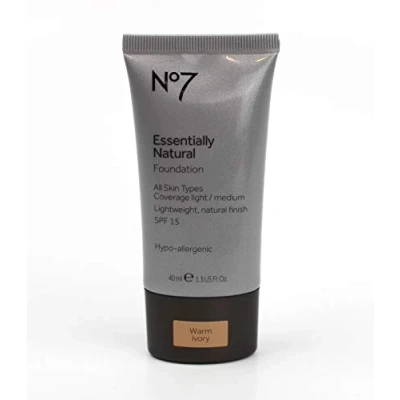 Image of Boots No7 Essentially Natural Foundation 40ml Warm Ivory