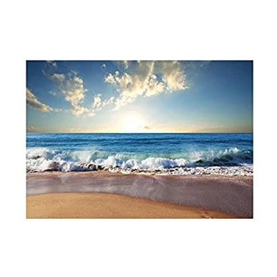 Image of Wee Blue Coo Photo Seascape Beach Sand Ocean Surf Waves Wall Art Print