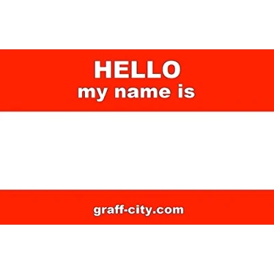 Image of &#039;Hello My Name is&#039; Stickers/Name Label Tags Red &amp; White 100 8cm x 6cm