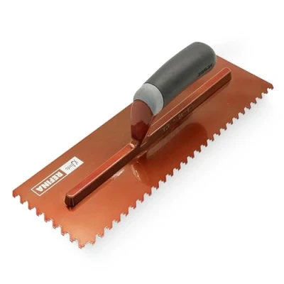 Image of Refina NotchTile Copper Adhesive Spreading Notched Tiling Trowel Left Handed 14&quot; (355mm) with 6mm Notches 2023606L