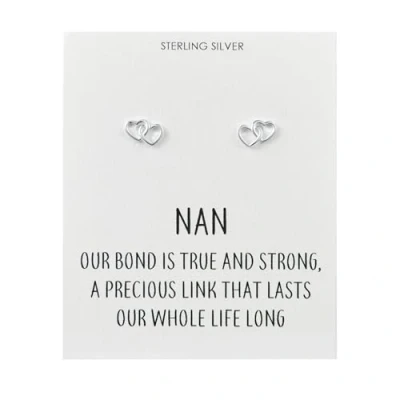 Image of Philip Jones Sterling Silver Nan Quote Heart Link Earrings