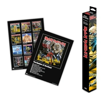 Image of Grupo Erik Poster Iron Maiden Set of 2 Mini Posters 15 x 20.5 inches / 38 52 cm Art Shipped Rolled Up In A Protective Box Gifts