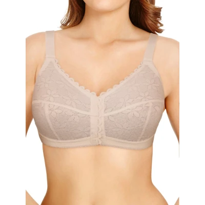 Image of Berlei Classic Soft Cup Front Fastening Lace Bra (38DD, Nude)