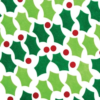 Image of Baker Ross FX235 Holly and Berry Felt Stickers Pack of 150, Christmas for Children, Scrapbooking Decorating, Green Red