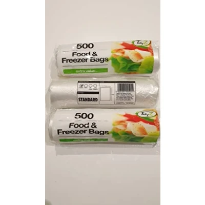 Image of 1500 Food &amp; Freezer Bags 3 Packs of 500 Storage Strong Large Reusable Fresh Lunch On Roll Packed Fridge Freezing All Type Used Standard Strength by Tidyz