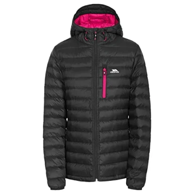 Image of Trespass Women&#039;s Arabel Ultra Light Warm Compact Stowaway Down Jacket, Black, 2X Small