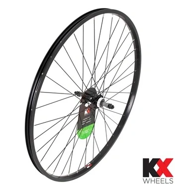 Image of KX Wheels Hybrid Singlewall Solid Axle Screw On Rim Brake Rear 700c Wheel