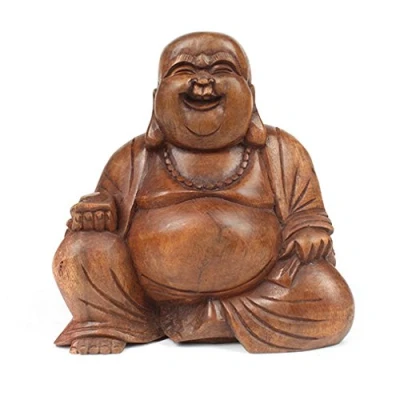 Image of Purity Style Large Laughing Wooden Buddha