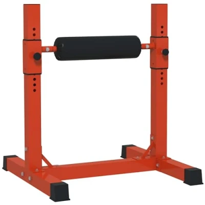 Image of SPORTNOW Bulgarian Split Squat Stand, 12 Level Adjustable Single Leg Machine with Foam Roller and Anti Slip Pads for Lower Body Strength Training, Red