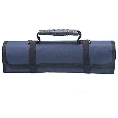 Image of Maizoon Roll Portable Canvas Storage Bag,Tool Organizer for Electricians Mechanics,Thick and Wear Resistant,UH01 Blue