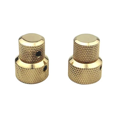 Image of Guyker 2Pcs Concentric Stacked Knobs, Dual Knurled Control High Grade Dome Volume Tone Knob Replacement for Electric Guitar or Precision Bass CNC Machined (Golden)