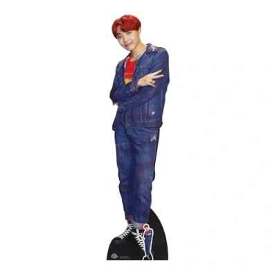 Image of STAR CUTOUTS CS752 Lifesize Cardboard Free Desktop Cutout of Jung Ho Seok, J Hope Red Hair Bangtan Boys, Solid, Multicolour