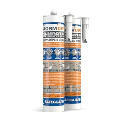 Image of Stormdry Waterproof Express Repair Mortar Pack of 2 Ready to Use Cement Mix 310ml Tube, Grey Sand