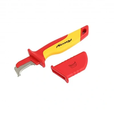 Image of VDE Sickle Cable Knife with Hook Electricians Stripping DISMANTLING Tool 1000V