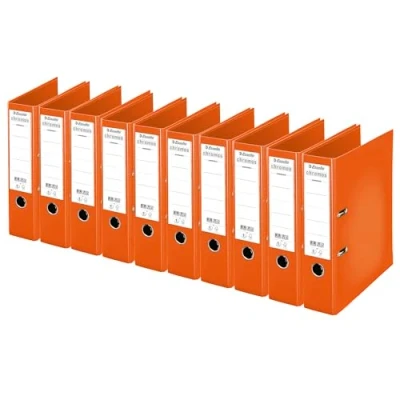 Image of Esselte Chromos Lever Arch Files Pack of 10 80 mm spine orange