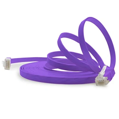 Image of 1aTTack.de 7m purple 1 piece Cat6 Ethernet cable flat network lan Cat 6 very thin and slim 1000 Mbit/s