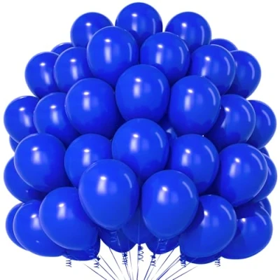 Image of Teselife Blue Balloons, 100Pcs 12 Inch Matte Latex Party Balloons for Boy Men Birthday Anniversary Wedding Engagement Baby Shower Christening Space Decorations