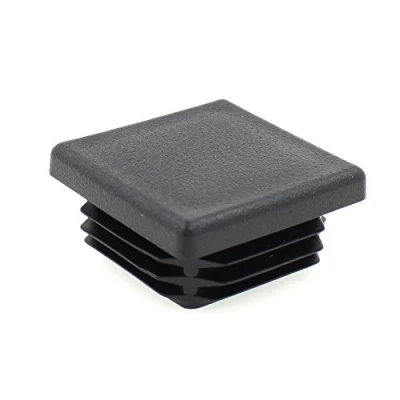 Image of 22mm Square Ribbed Black Plastic Inserts End Caps Stoppers for Tubular Furniture Legs or Feet by Lifeswonderful (4)