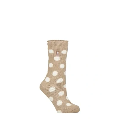 Image of Women&#039;s 1 Pair SOCKSHOP Heat Holders 2.3 TOG Patterned Thermal Socks Bold Spot Oat Twist 4 8
