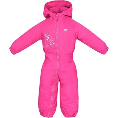 Image of Trespass Kids&#039; Waterproof Drip Drop Outdoor Rain Suit, Pink (Gerbera), 6/12 month