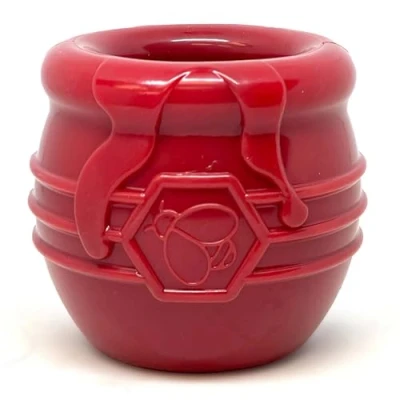 Image of SodaPup Honey Pot Durable Dog Treat Dispenser &amp; Enrichment Toy Made in USA from Non Toxic, Pet Safe, Food Safe Natural Rubber Material for Mental Stimulation, Problem Chewing, Calming Nerves, More
