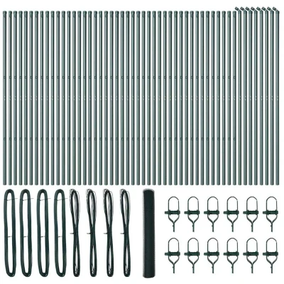 Image of vidaXL Hexagon Fence Green 1x100 m Steel