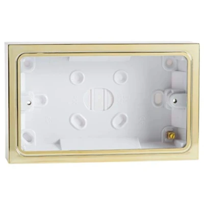 Image of Varilight 2 Gang Patress Wall Box (for surface mounting) Brass Effect Finish YBDB