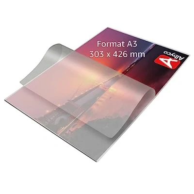 Image of Albyco Laminating Pouches A3 Quality 250 Micron (2x125) Pack of 100 Films Glossy, mic Transparent