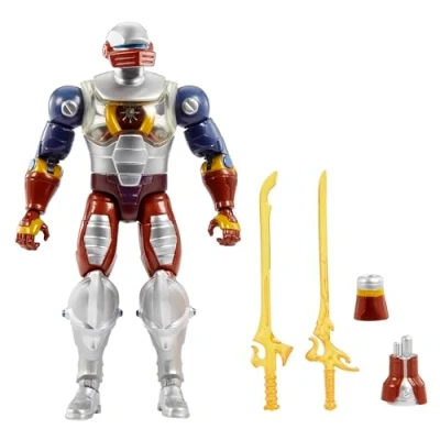 Image of Masters of the Universe Masterverse Action Figure Roboto, Detailed Collectible with Arm Attachments &amp; Swords, Articulated MOTU Toy Gift​, HLB40