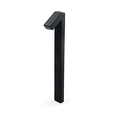 Image of HASWARE Floating House Number Sign 5 inch (12 cm) Modern Door Numbers Signage Plaque Street Home Address Numerals, Black Metal (1, Black)
