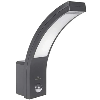 Image of Maclean MCE244 LED Lamp with Infrared Motion Sensor 140 Degree 9m Range IP54 Waterproof Outdoor Area, 10 W (Gray)