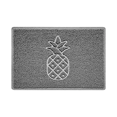 Image of Nicoman Pineapple Embossed Shape Door Mat Dirt Trapper Jet Washable Doormat (Use Outdoor ONLY) (60x40cm/23.6x15.7inches, Small) Grey