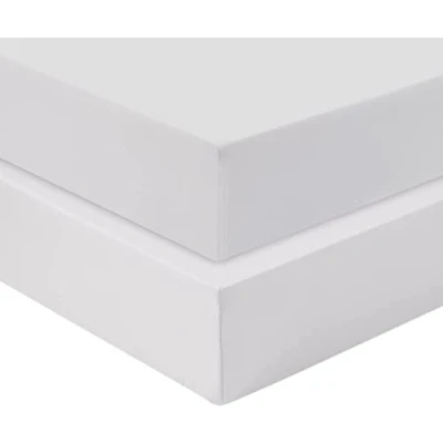 Image of Travel Cot Fitted sheet 95x65 Mattress Sheets 4 Way Stretch Soft Bedsheet Hypoallergenic Elasticated Breathable ( Pack of 2 , Grey)
