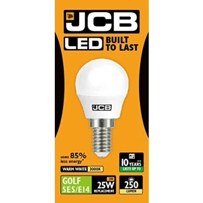 Image of JCB LED Golf Opal E14 Energy Saving Lightbulb, 25 W, Warm White/Kelvin