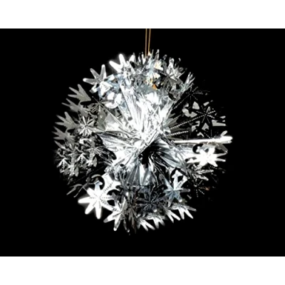Image of Foil Garland Star Ball Christmas Hanging Decoration Wall Ceiling Xmas Deco (Silver)