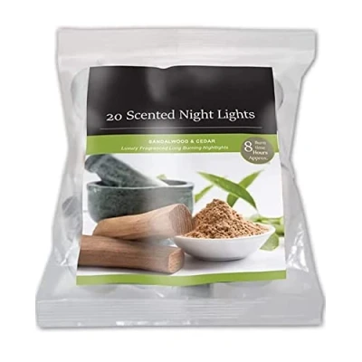 Image of PHG Fresh Scented Tealight Candle with 8 Hour Burn Time Long Lasting Set Fancy Candles for Home Decoration Premium Quality (Sandalwood and Cedar)