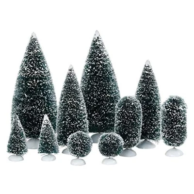 Image of Department 56 Village Collections Bag O Frosted Topiaries Accessories, Green