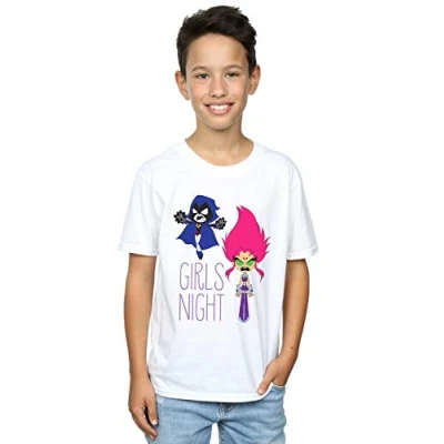 Image of DC Comics Boys Teen Titans Go Girls Night T Shirt White 12 13 Years