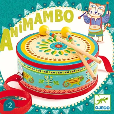 Image of Djeco DJ06004 Animanbo Hand Drum, Green, mediano
