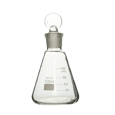 Image of Rocwing Borosilicate 3.3 Glass Graduated Conical Erlenmeyer Flask with Stop (100ml)