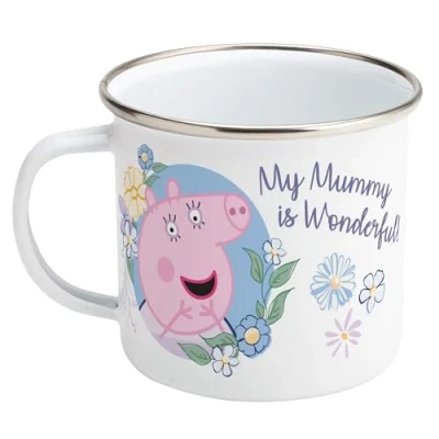 Image of Robert Frederick Peppa Pig Enamel Mug Best Mummy Design, White
