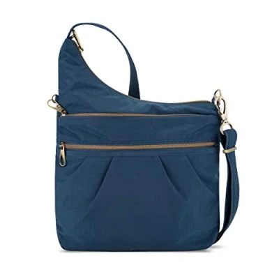 Image of Travelon Anti theft Signature 3 Compartment Crossbody Bag, Ocean, One Size, Bag